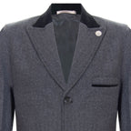 Mens 3/4 Long Grey Crombie Overcoat Jacket Herringbone Tweed Coat Peaky Blinder