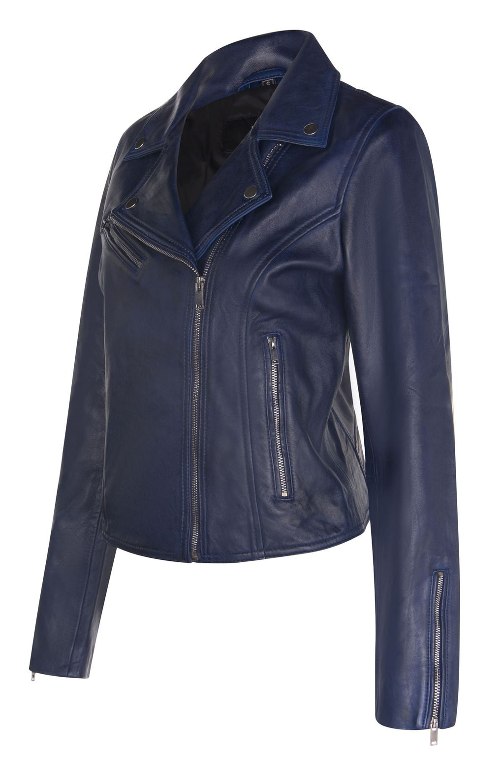 Womens Classic Leather Brando Biker Jacket-Loughton