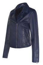 Womens Classic Leather Brando Biker Jacket-Loughton