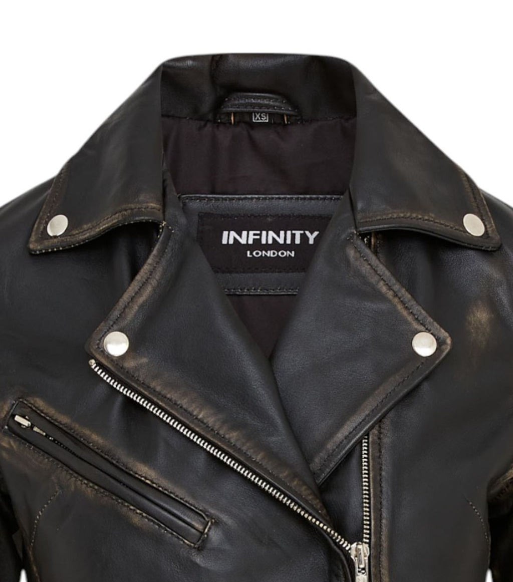 Women's Classic Brando Biker Leather Jacket - Broome