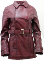Womens Mid Length Leather Trench Coat -Oakham