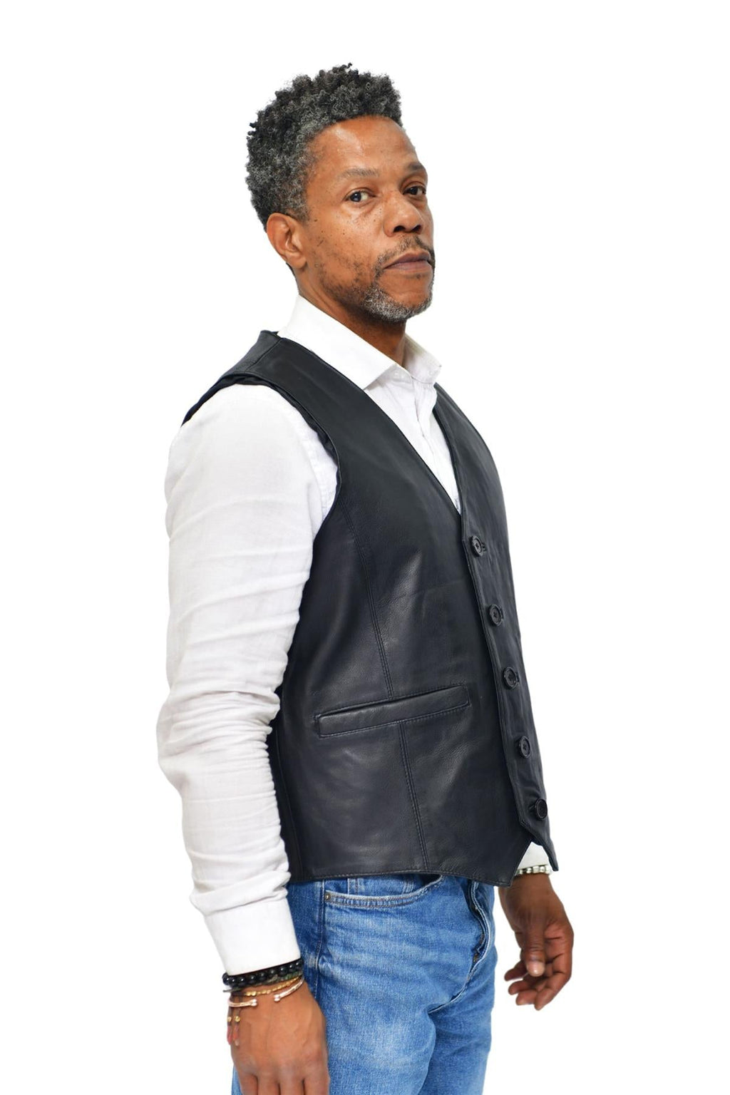 Mens Classic Leather Waistcoat-Chester