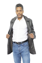 Mens Leather Peacoat-Amara