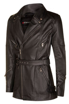 Mens Cross Zip Mid-Length CE Armour Biker Jacket