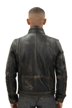 Men's Leather Retro Biker Jacket-Toronto