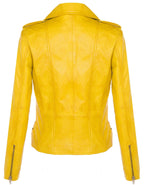 Womens Leather Brando Biker Jacket-Loddon