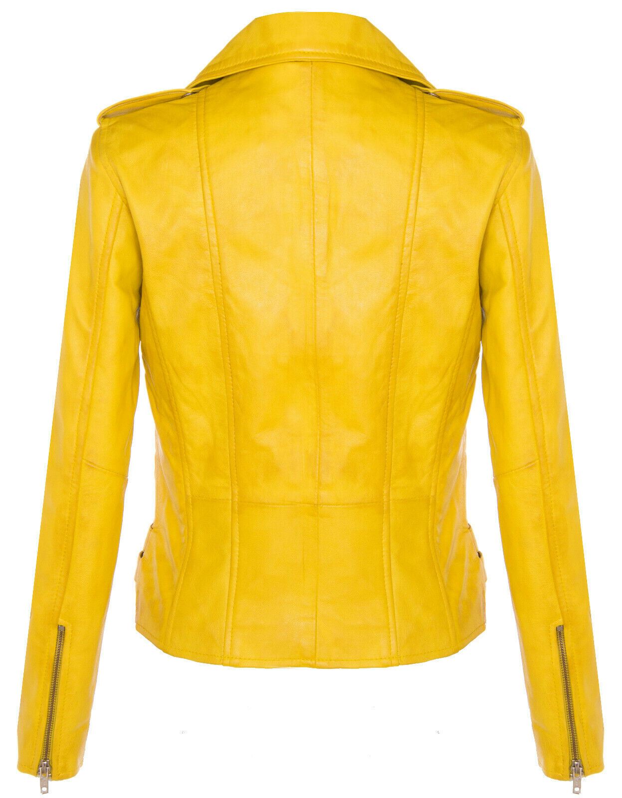 Womens Leather Brando Biker Jacket-Loddon