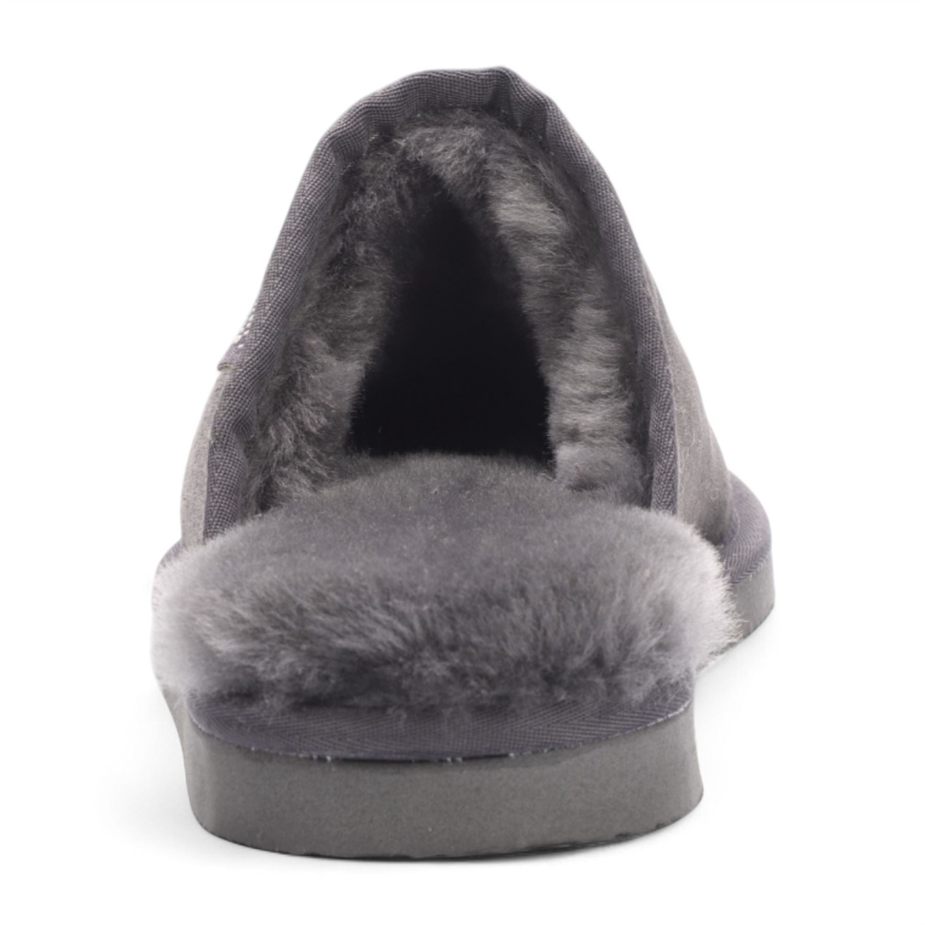 Men's Genuine Sheepskin Grey Suede Mule Winter Warm Non-Slip - Highland