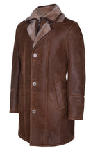 Mens Warm Shearling Sheepskin Leather Coat-Florence