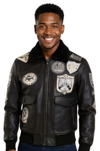 Mens Top Gun A2 Leather Bomber Jacket-San Diego