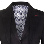 Womens 1920s Black Wool Classic Retro Vintage Blazer