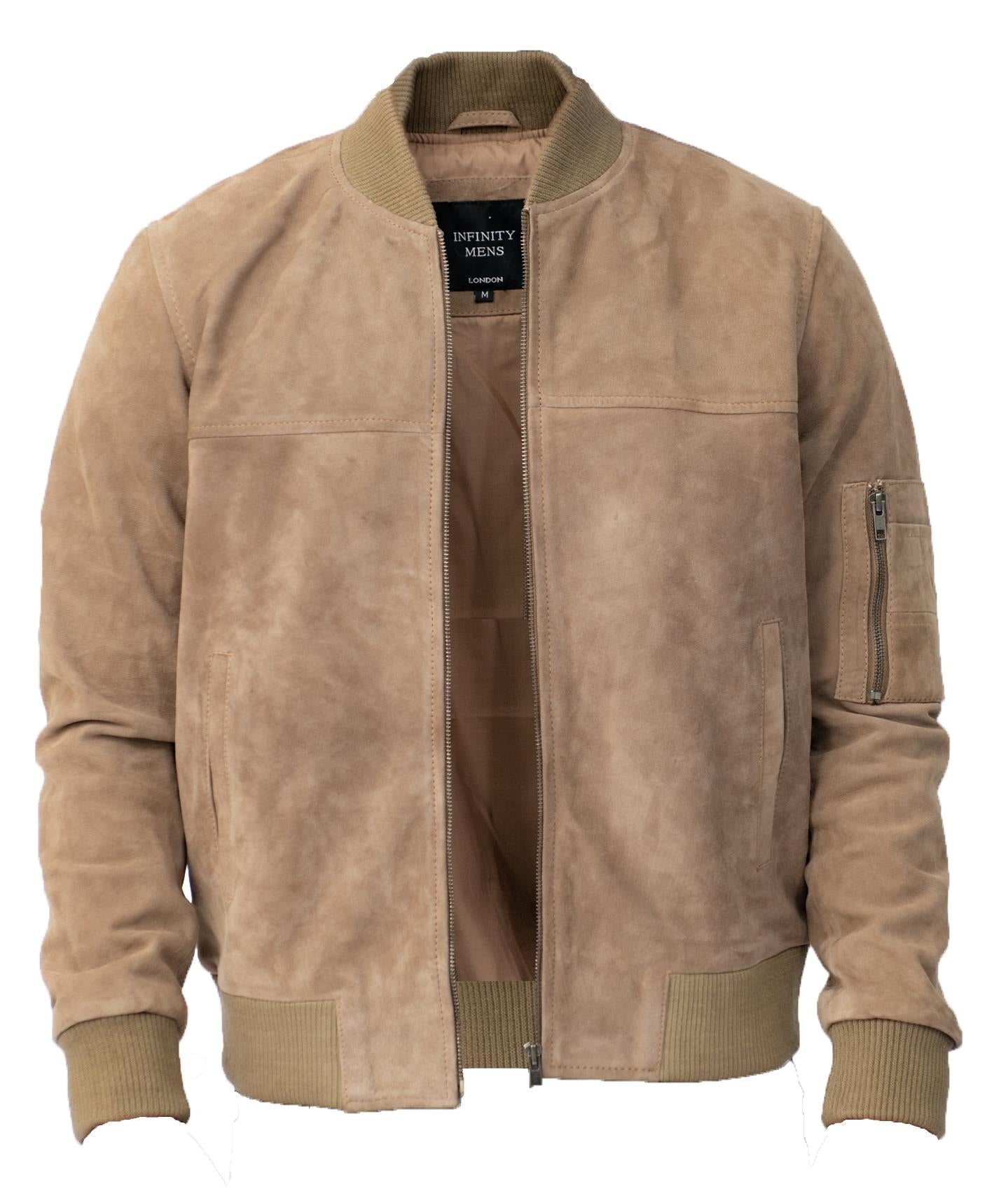 Mens Goat Suede MA-1 Bomber Jacket-Auckland