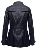 Womens Mid Length Leather Trench Coat -Oakham