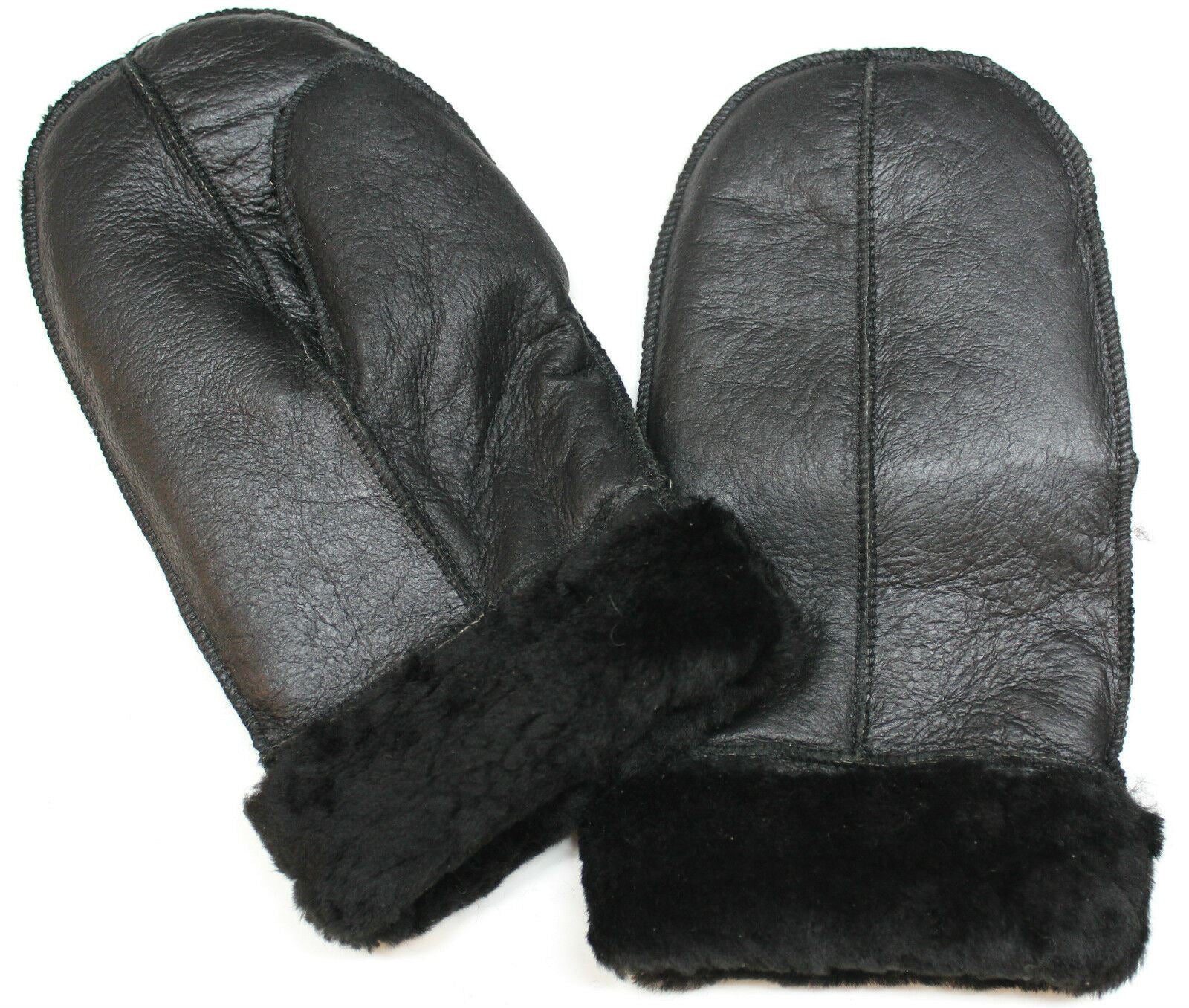 Handmade new real Leather sheepskin unisex sheepskin shearling mittens mitts gloves thick warm