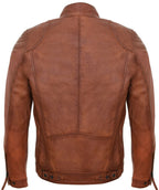 Mens Moto Leather Biker Jacket-Taiwan