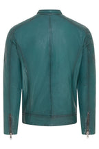 Men's Modern Classic Leather Quilted Biker Jacket - Derry