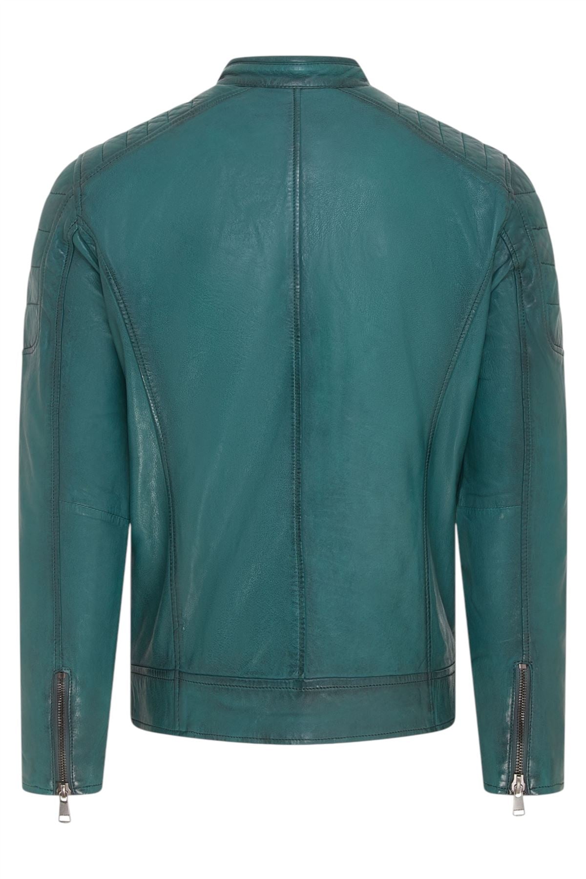 Men's Modern Classic Leather Quilted Biker Jacket - Derry