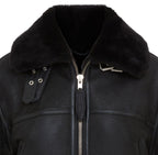 Womens Black Bomber B3 Sheepskin Jacket -Akiak