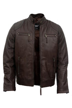 Mens Moto Leather Biker Jacket-Taiwan