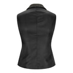 Womens Tweed 1920s Herringbone Charcoal Waistcoat
