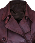 Womens Mid Length Leather Trench Coat -Oakham