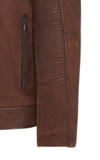 Mens Buff Leather Cafe Racer Biker Jacket - Jinan
