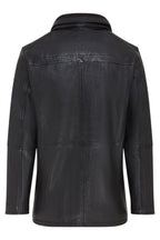Mens Warm Mid-Length Leather Biker Coat - Sikander