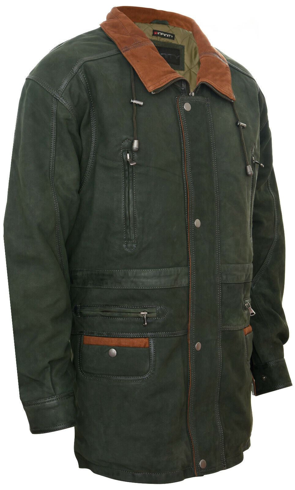 Mens Nubuck Leather Parka Coat-Winnipeg