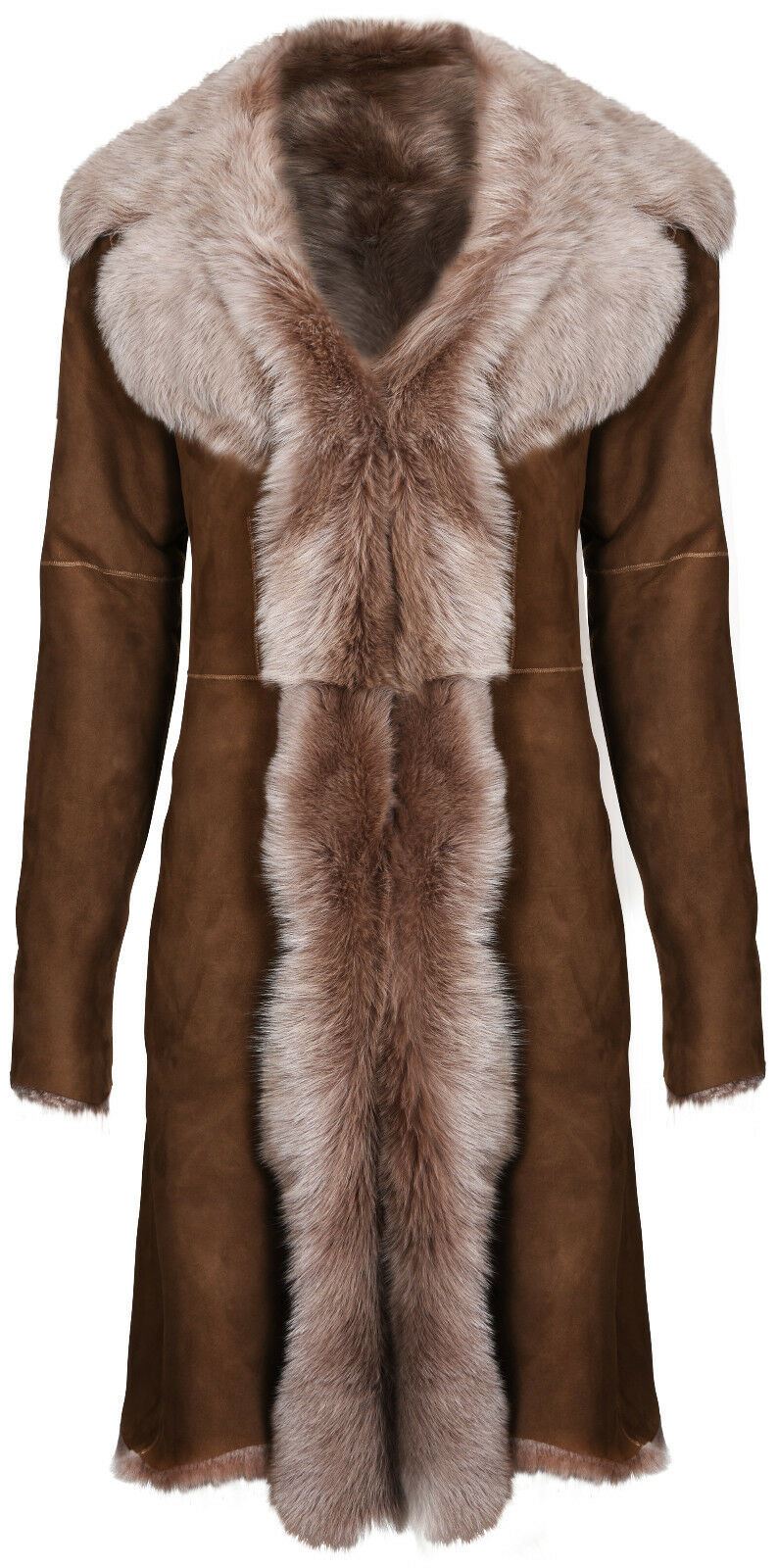 Womens Toscana Sheepskin Suede Trench Coat-Tbilisi