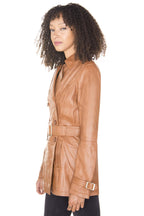 Womens Nappa Leather Trench Coat-Mosul