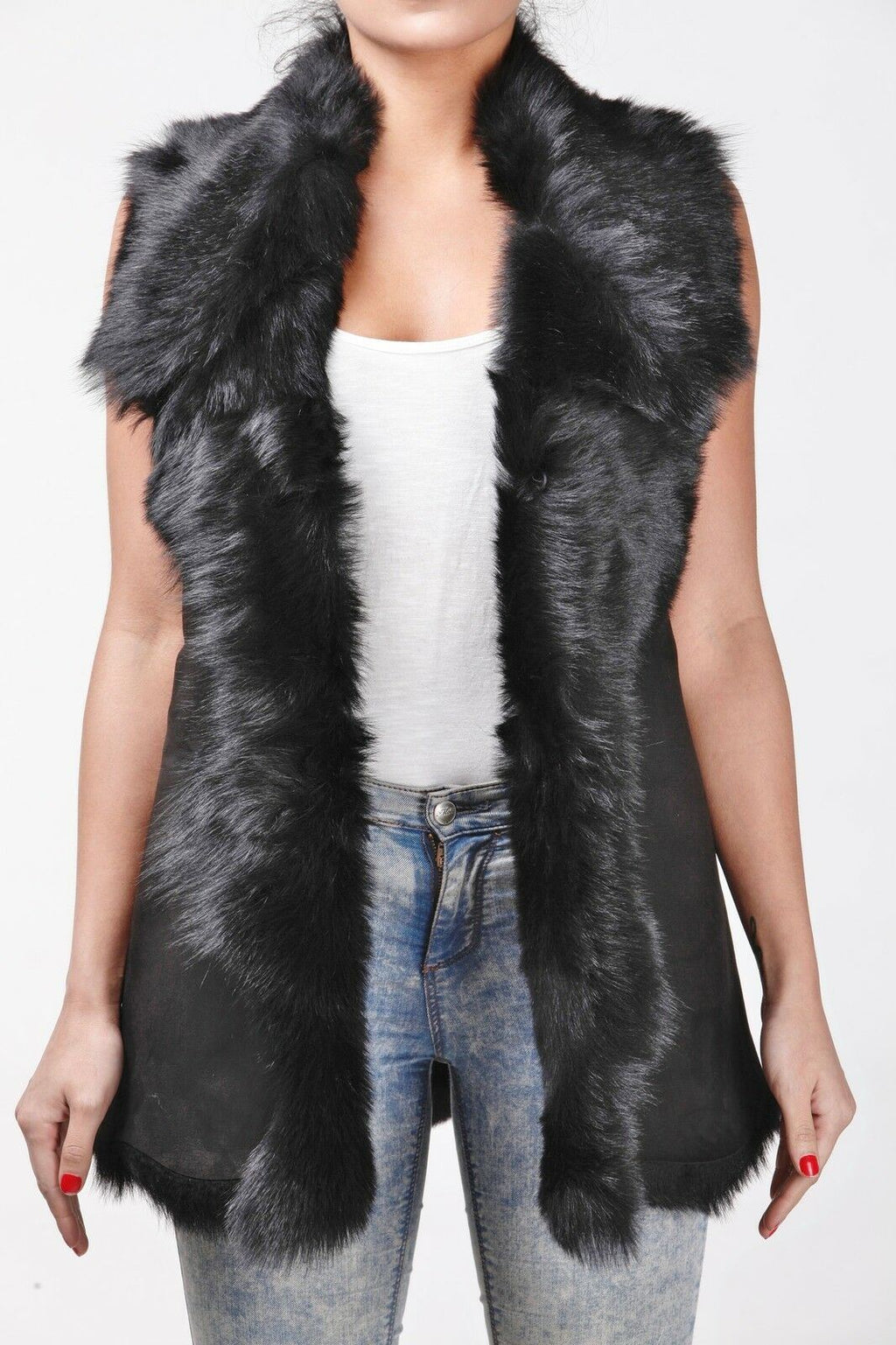 Women's Toscana Sheepskin Long Gilet-Sorocaba