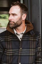 Ellis Wool Jacket | Navy Plaid and Corduroy