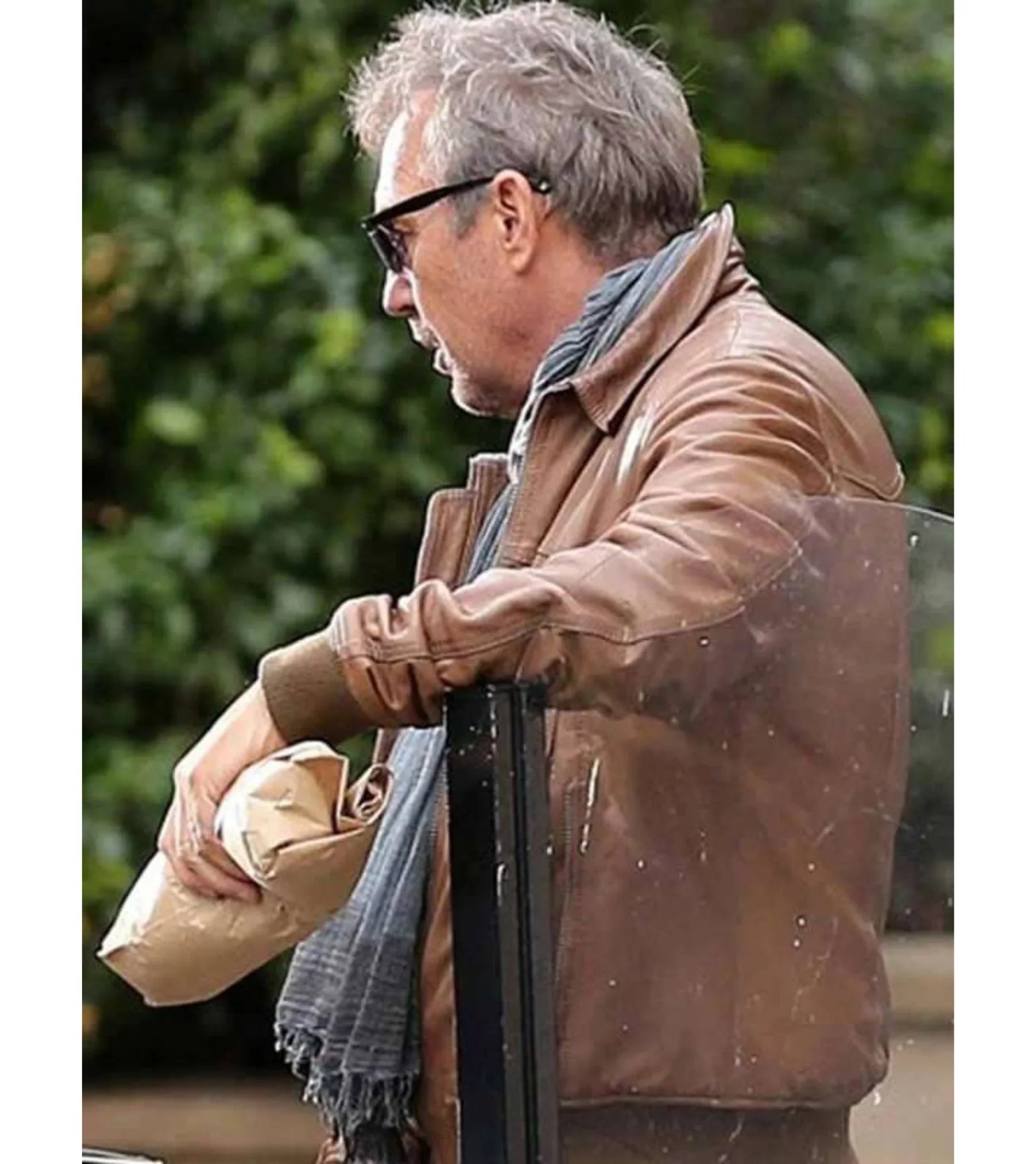 Ethan Renner 3 Days To Kill Kevin Costner Brown Leather Jacket