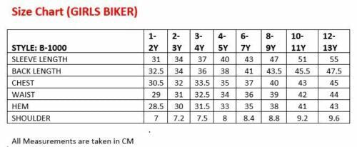 Kids Jackets Designer's Girls 100% Leather Jacket Zip Up Biker Coats (1-13Years)