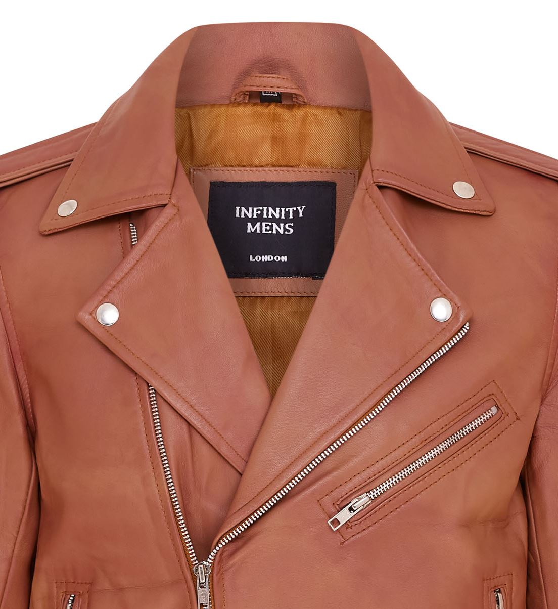 Mens Classic Brando Leather Biker Jacket - Heinola