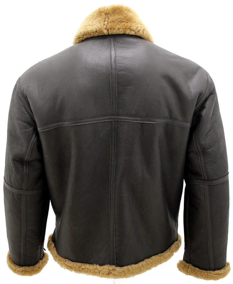 Mens RAF Sheepskin Leather Aviator Jacket-Skyfair