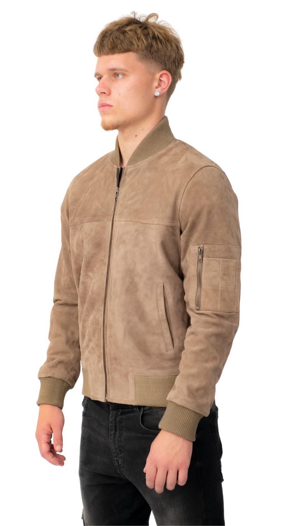 Mens Goat Suede MA-1 Bomber Jacket-Auckland