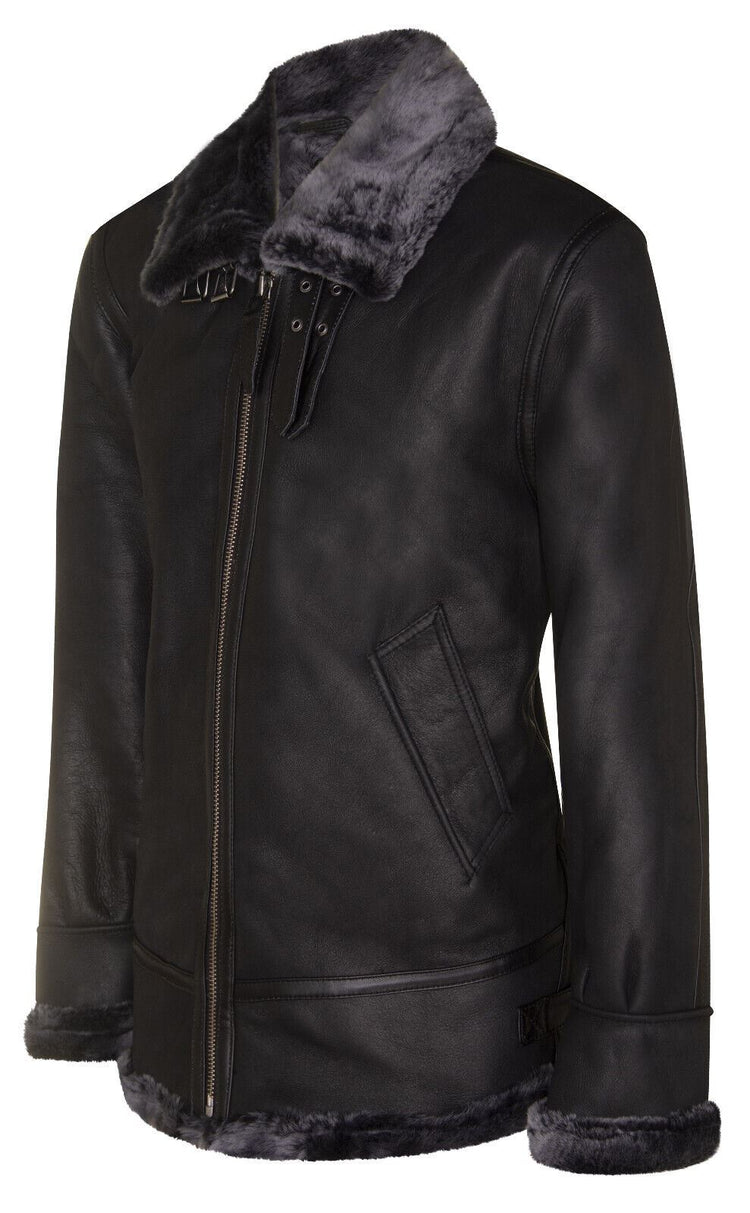 Men's B3 Sheepskin Shearling Aviator Pilot Flying Jacket