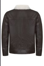 Men's Leather Quilted Biker Puffer Jacket - Brasília
