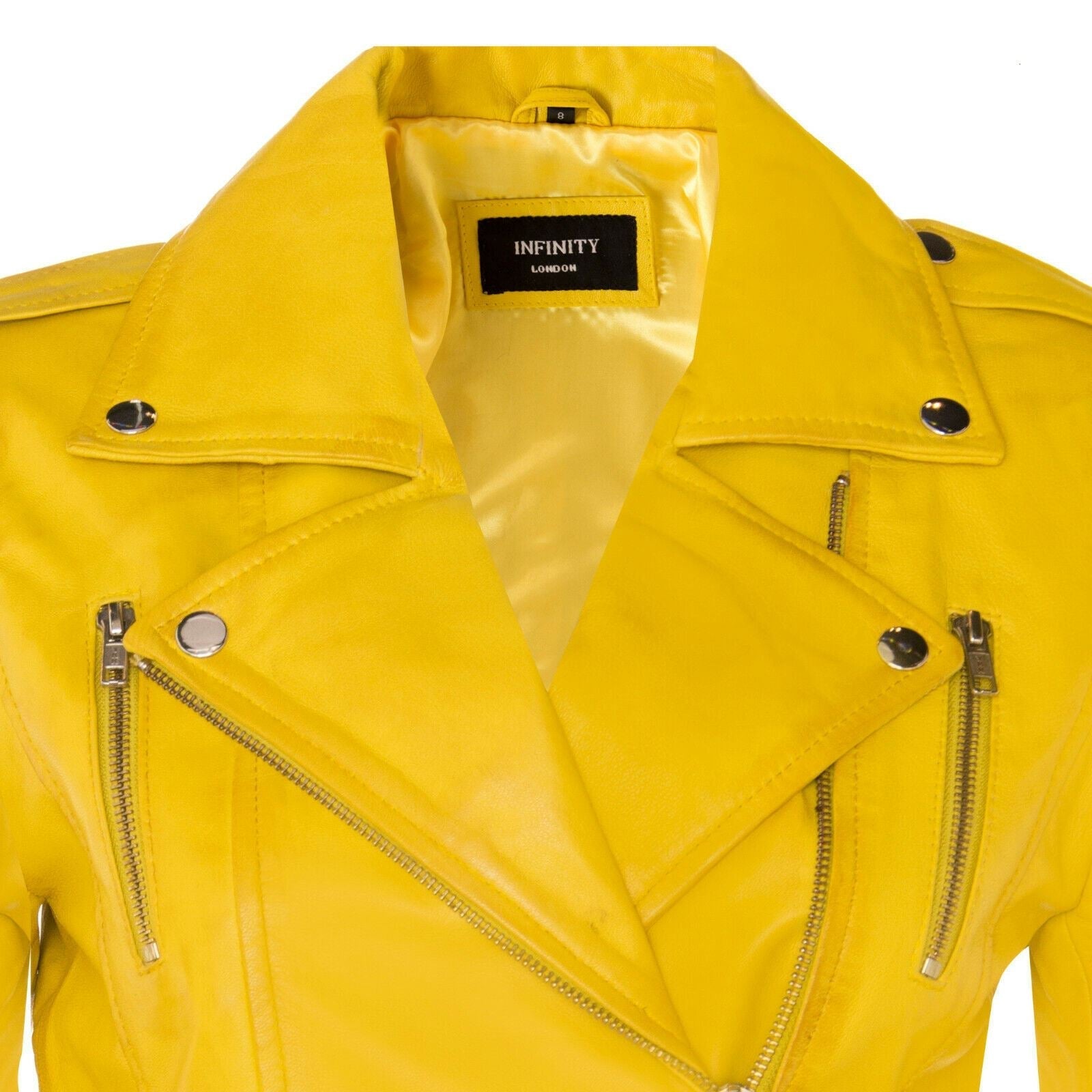 Womens Leather Brando Biker Jacket-Loddon