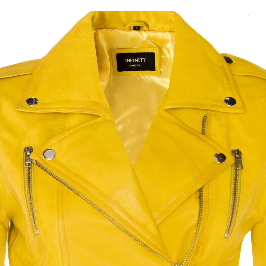 Womens Leather Brando Biker Jacket - Orlando