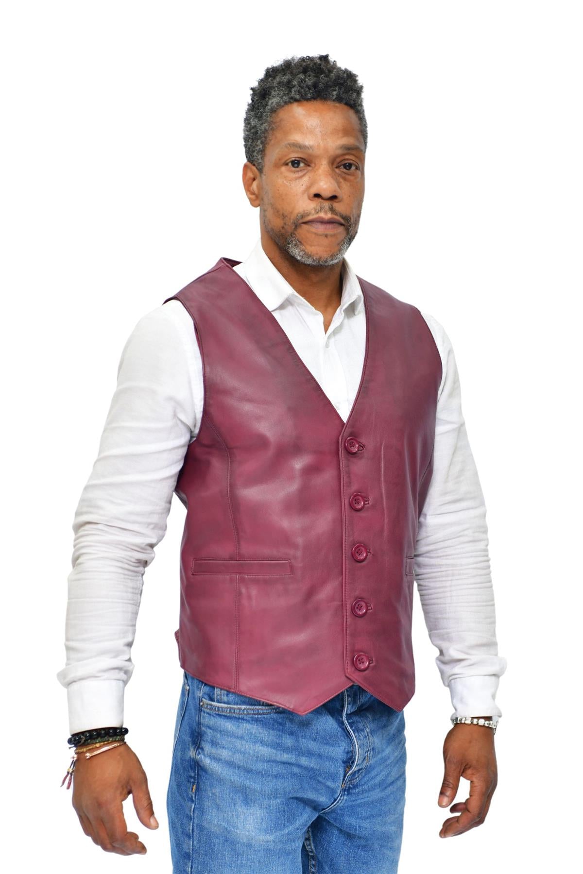 Mens Classic Leather Waistcoat-Chester