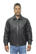 Mens Classic Harrington Bomber Leather Jacket-Minsk
