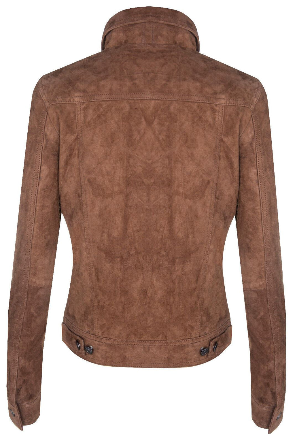 Womens Goat Suede Trucker Jeans Jacket-Astoria