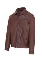 Mens Retro Classic Leather Harrington Biker Jacket - Drammen