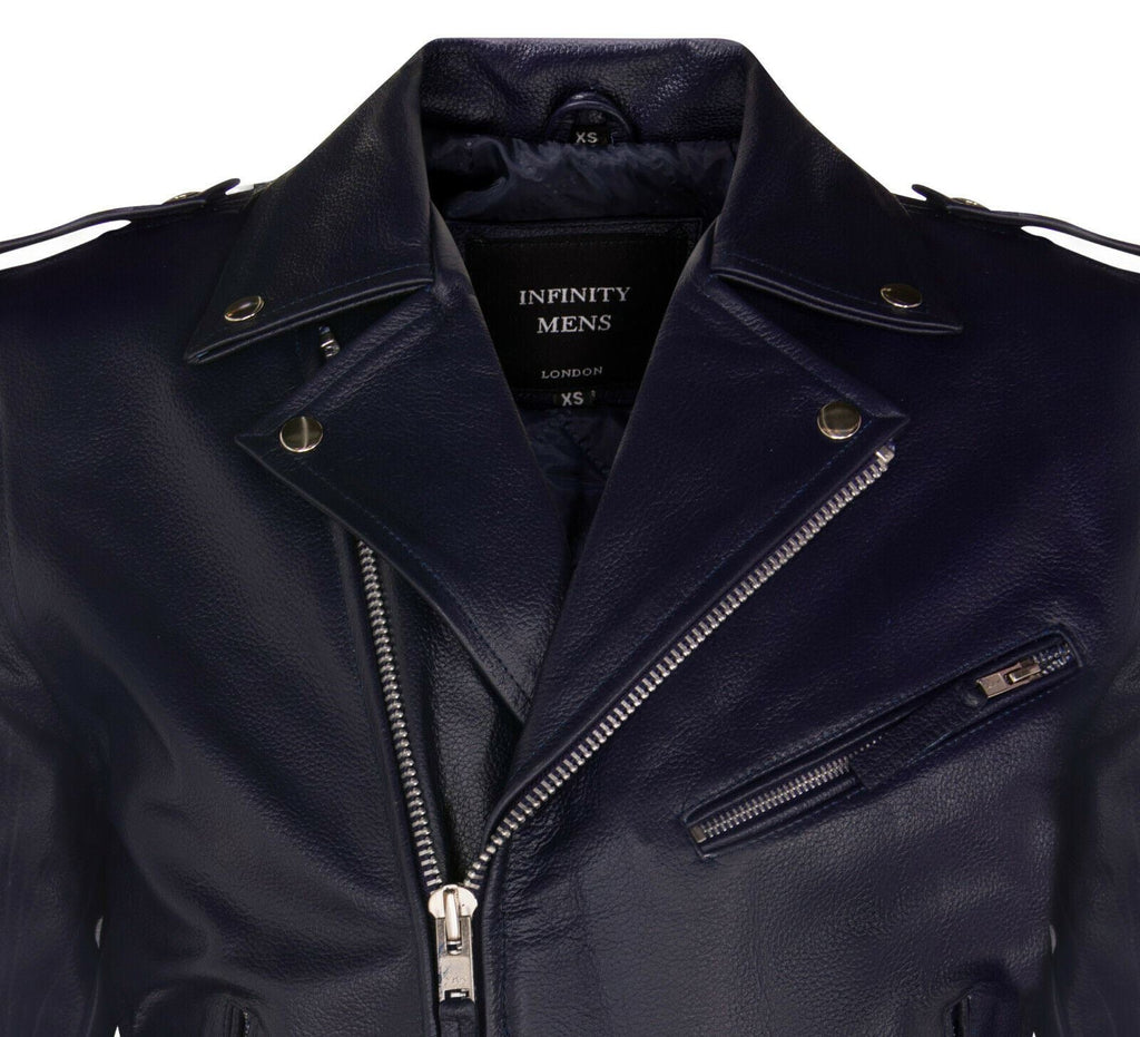 Mens Cow-Hide Black Brando Jacket -Venice