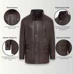 Mens Soft Italian Leather Parka Coat-Winnipeg