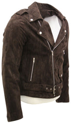 Mens Goat Suede Leather Brando Biker Jacket-Melbourne