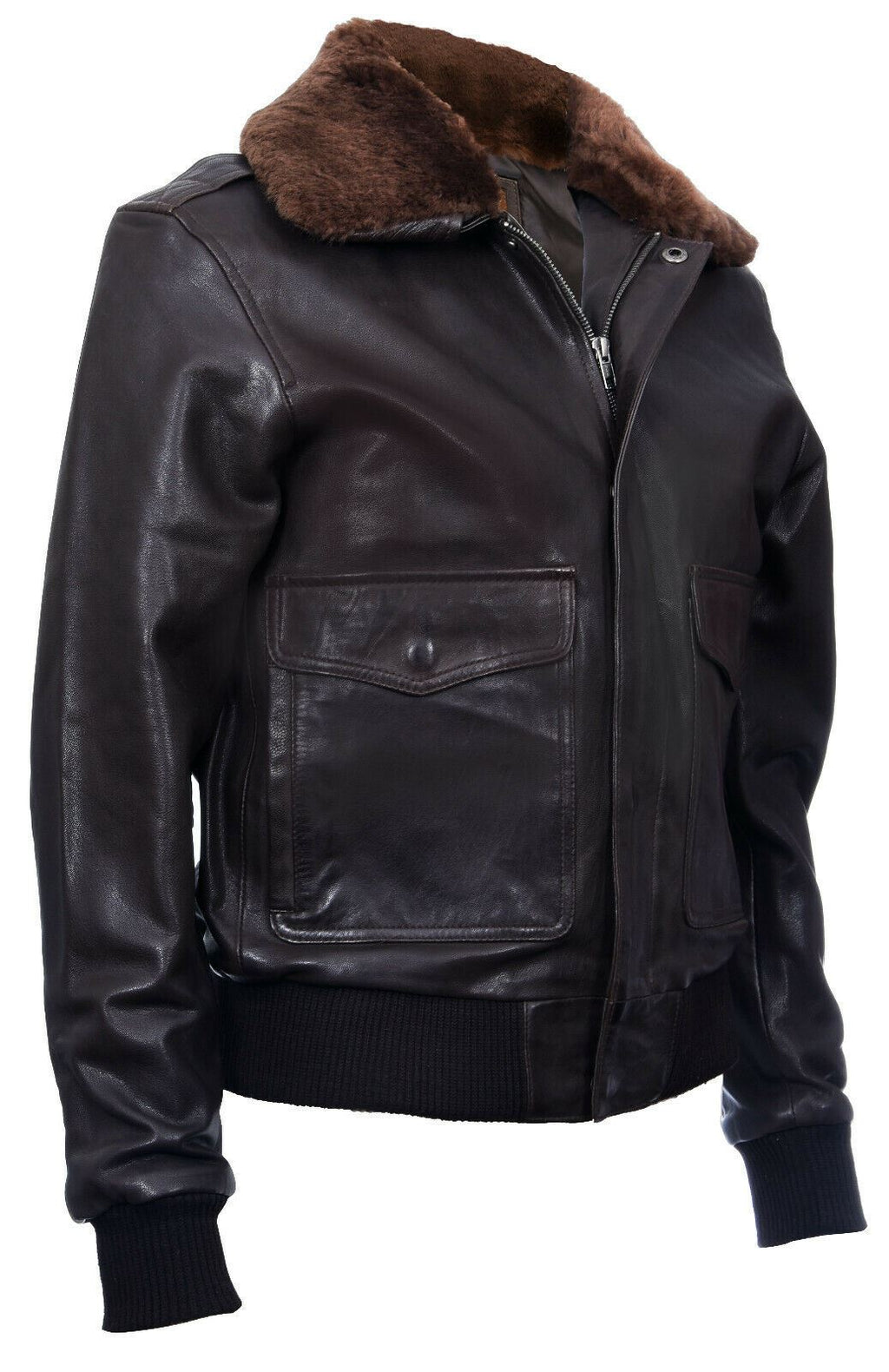 Men's Air Force A2 Brown Aviator Leather Bomber Jacket-Sao Paulo