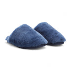Women's Sheepskin Slippers Navy Warm Winter Fur Mule - Aurora